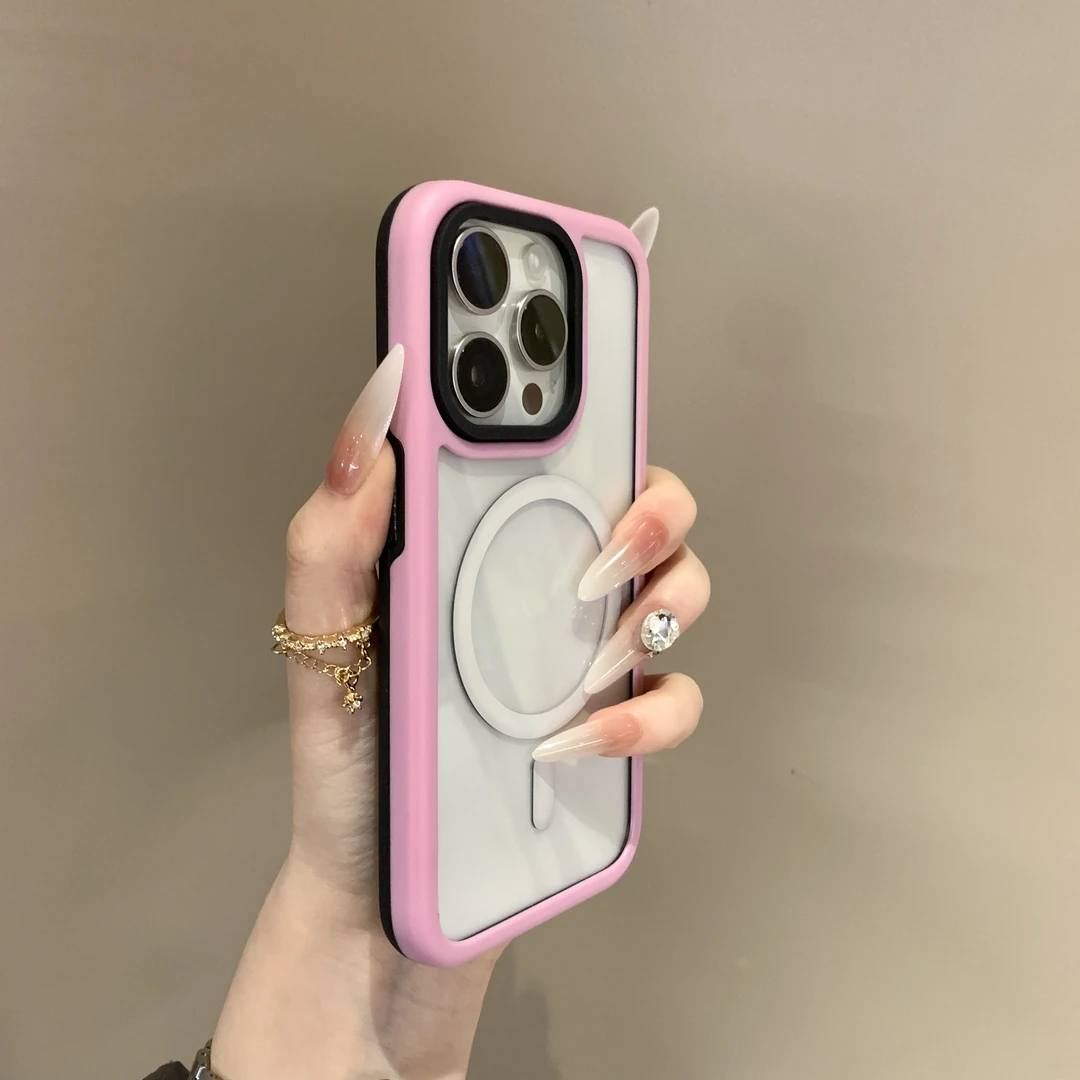 新款马卡龙磁吸适用苹果16手机壳二合一16pro透明iPhone15/14防摔