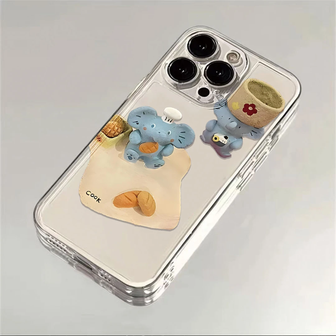 面包小象适用华为oppo荣耀vivo小米苹果14手机壳iPhone15透明软xr