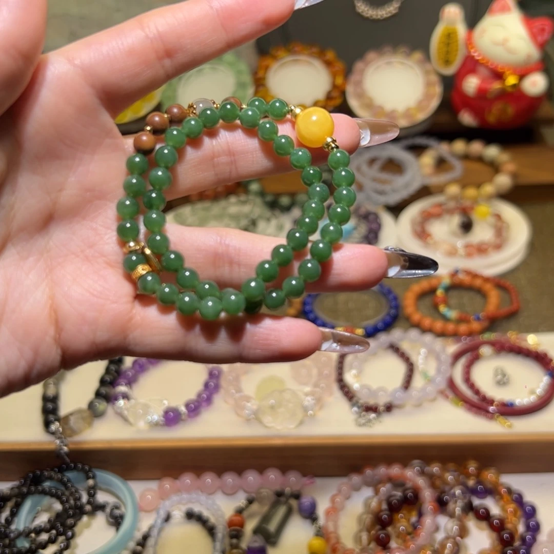 和田玉（碧玉）手串未镶嵌7***o