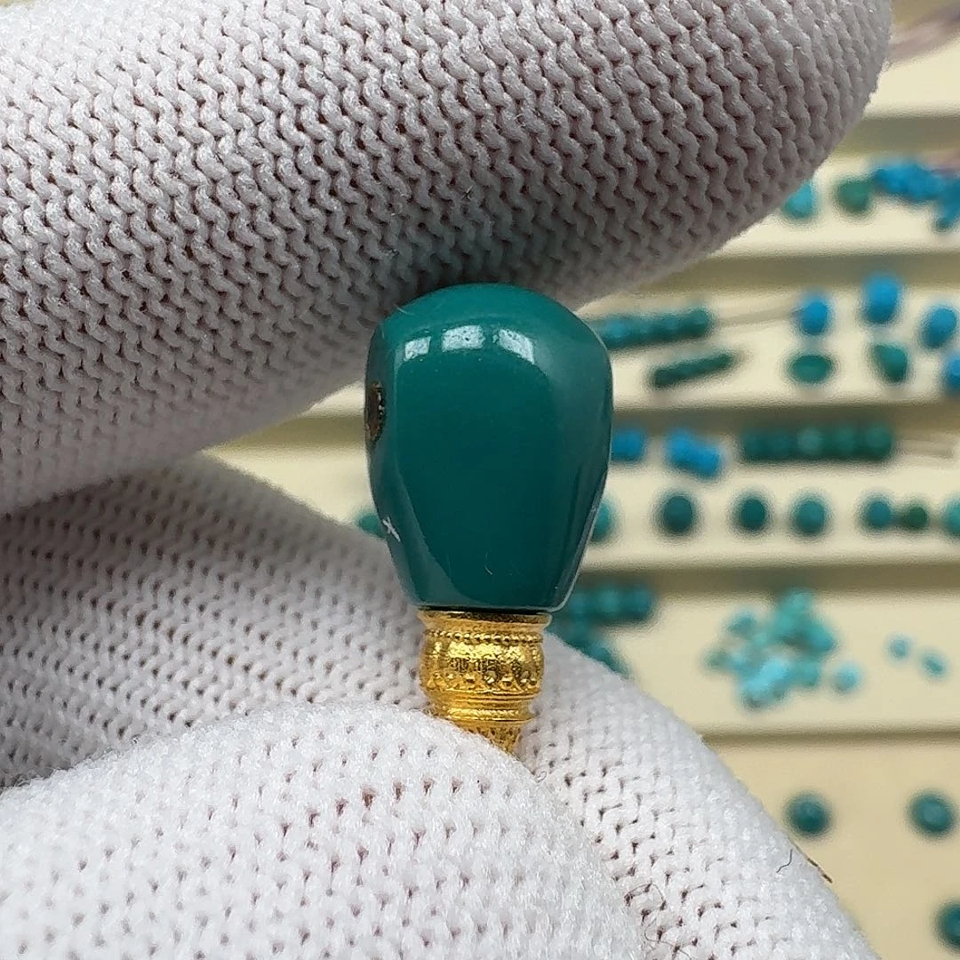 @***Z18K金镶嵌绿松石手绳