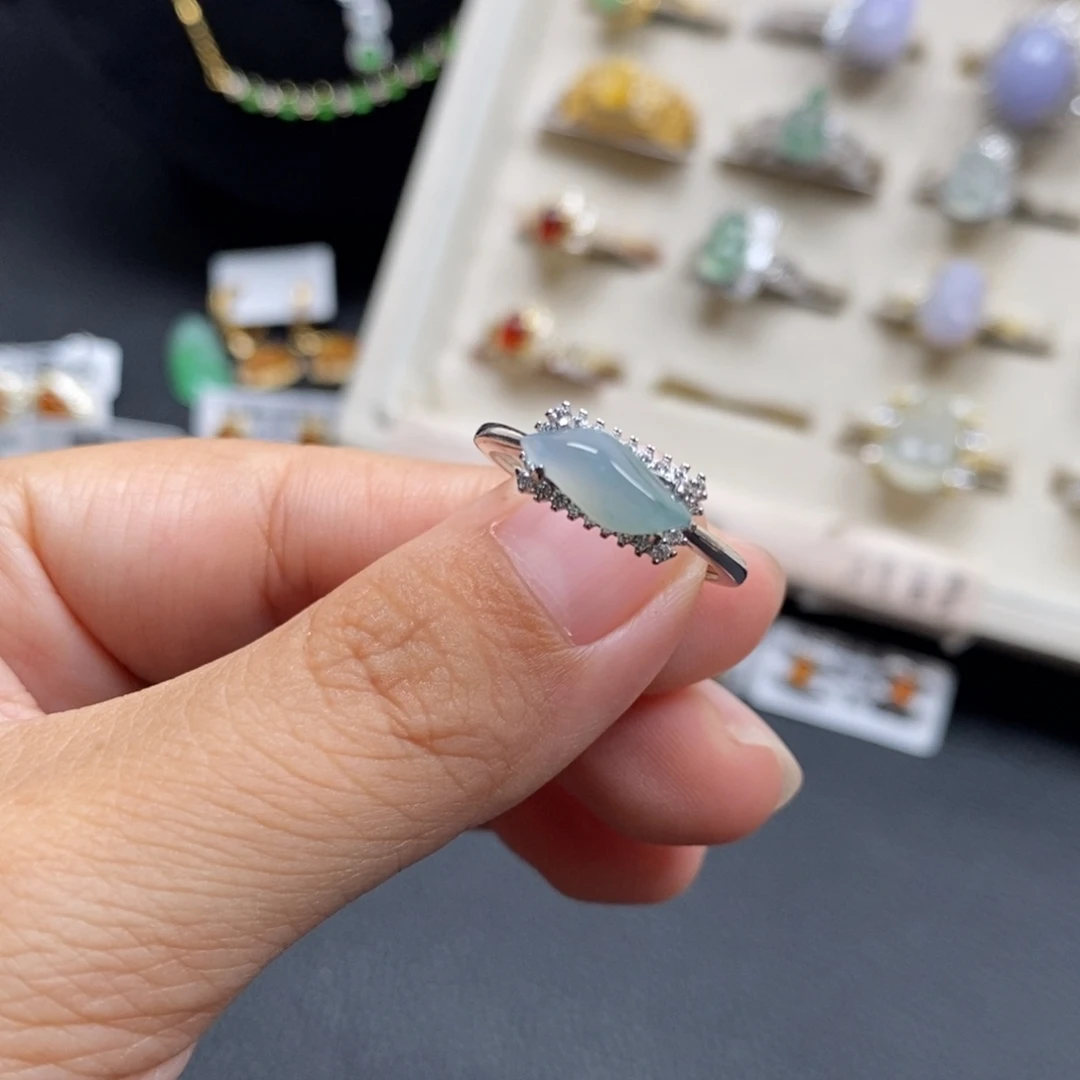 翡翠银S925镶嵌戒指