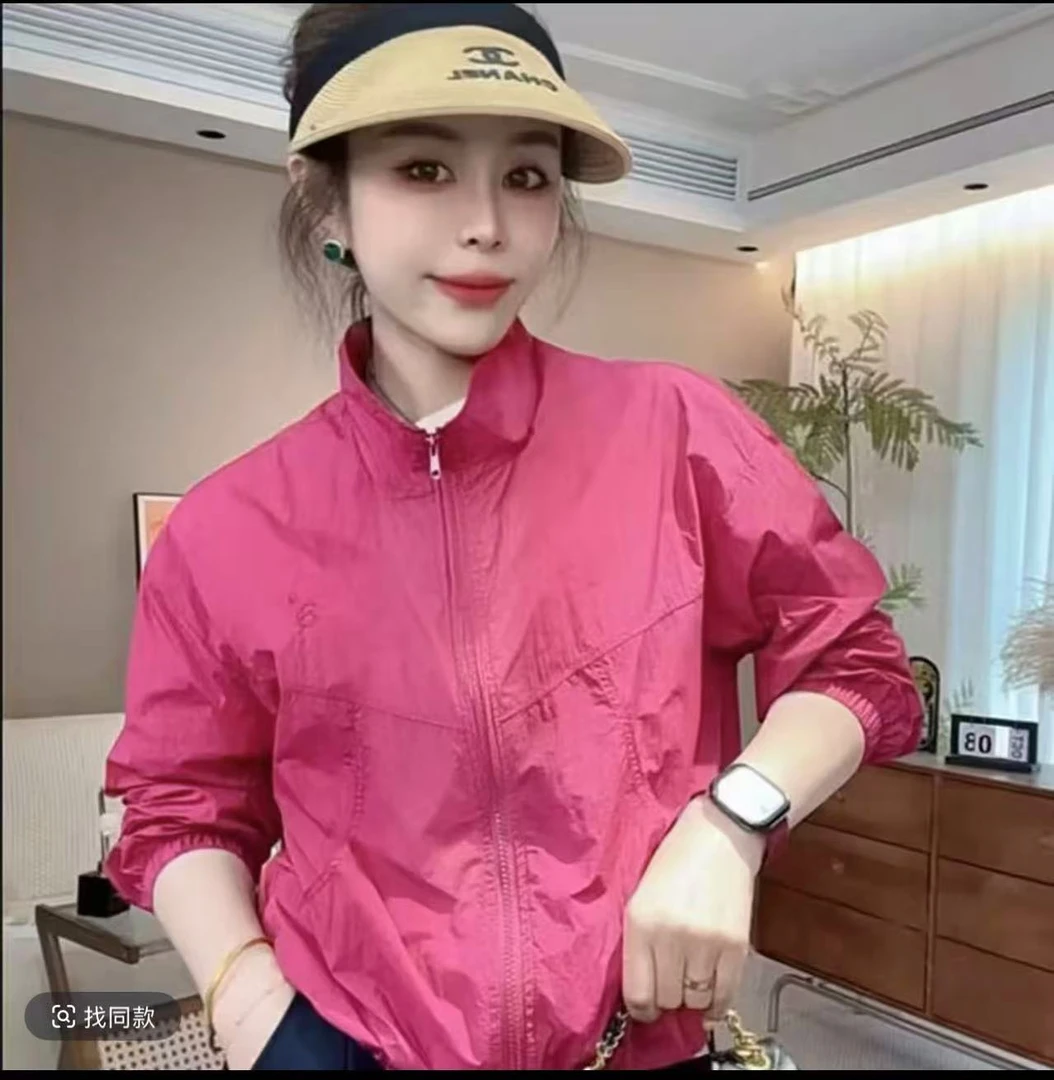 新时尚立领刺绣女装防晒衣25年夏季新款韩款宽松小个子外套