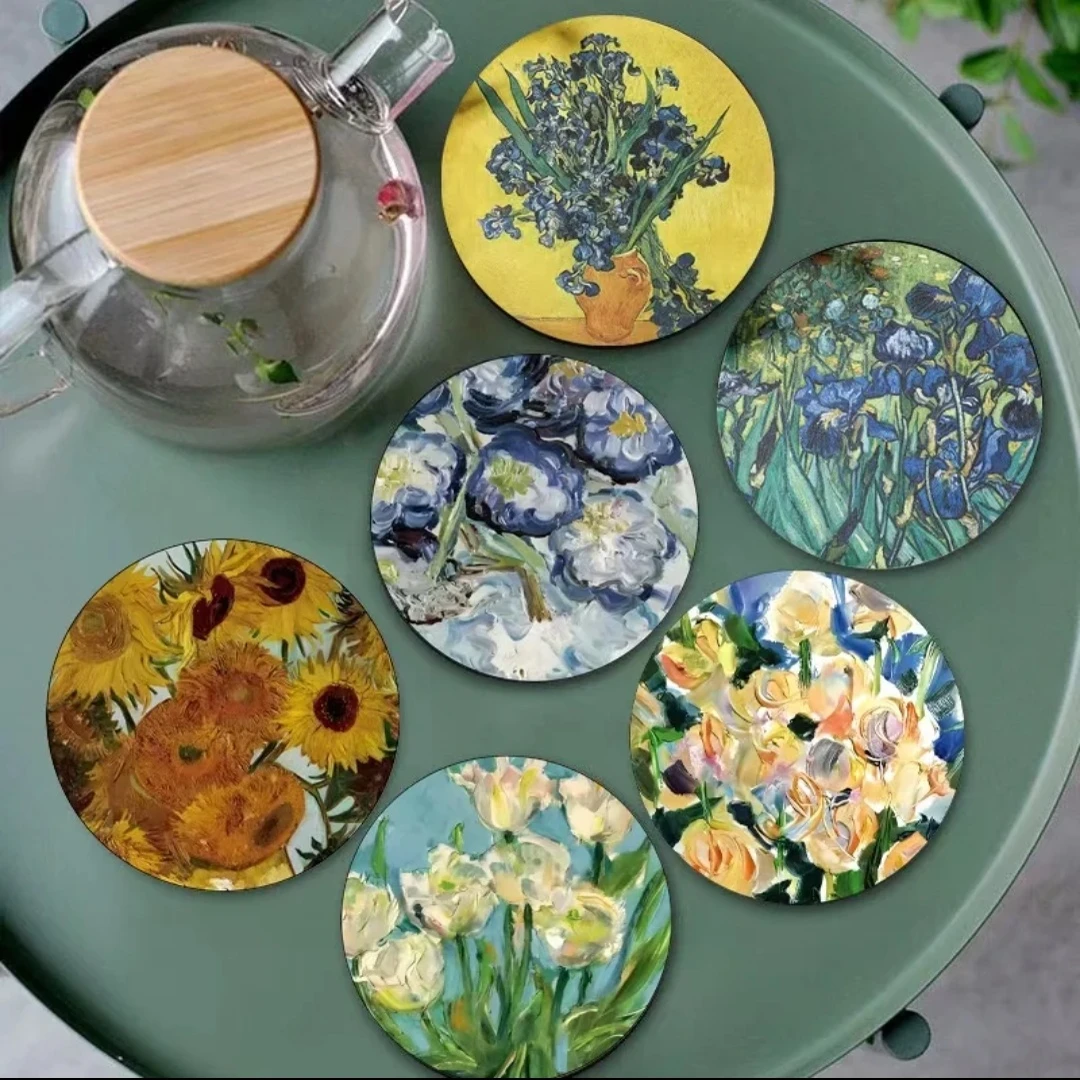 【拍一发六】油画硅藻泥家用餐垫垫子防烫杯垫花瓶等防滑吸水隔热垫