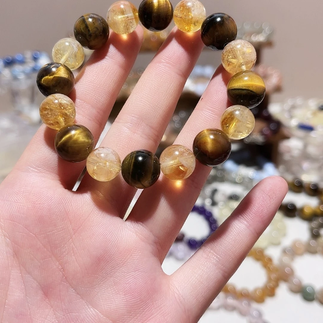未镶嵌手链水晶虎眼黄塔