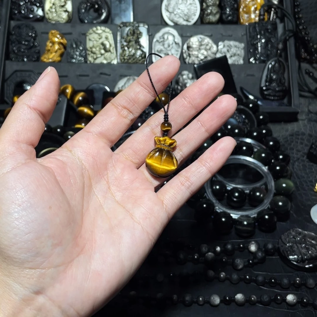 木变石（虎睛石）珠宝奇石未镶嵌=***夫手机挂