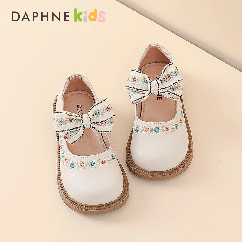 Daphne达芙妮儿童真皮公主鞋女童鞋子2025新款春夏时尚单鞋131061