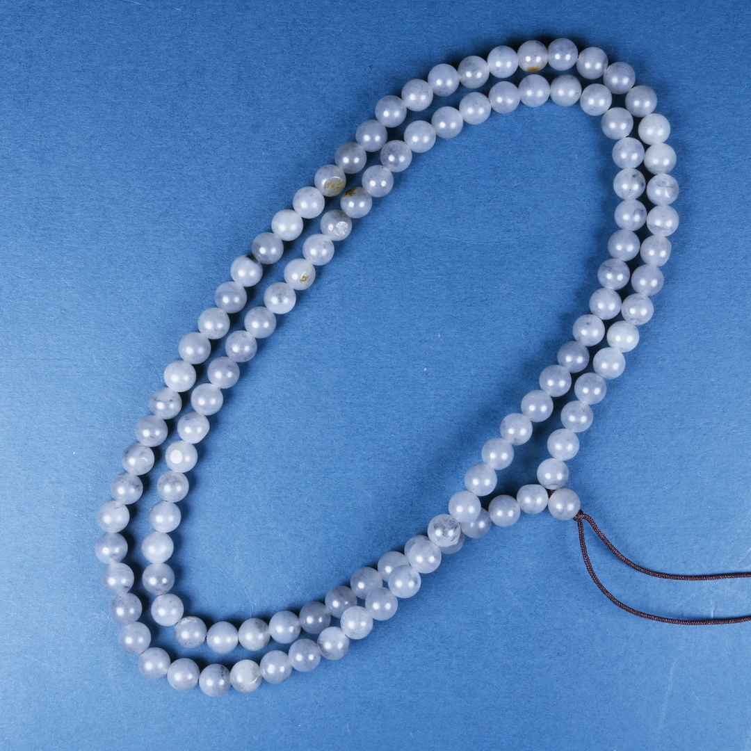 【小娟珠宝】F015 和田玉青花圆珠项链  8033