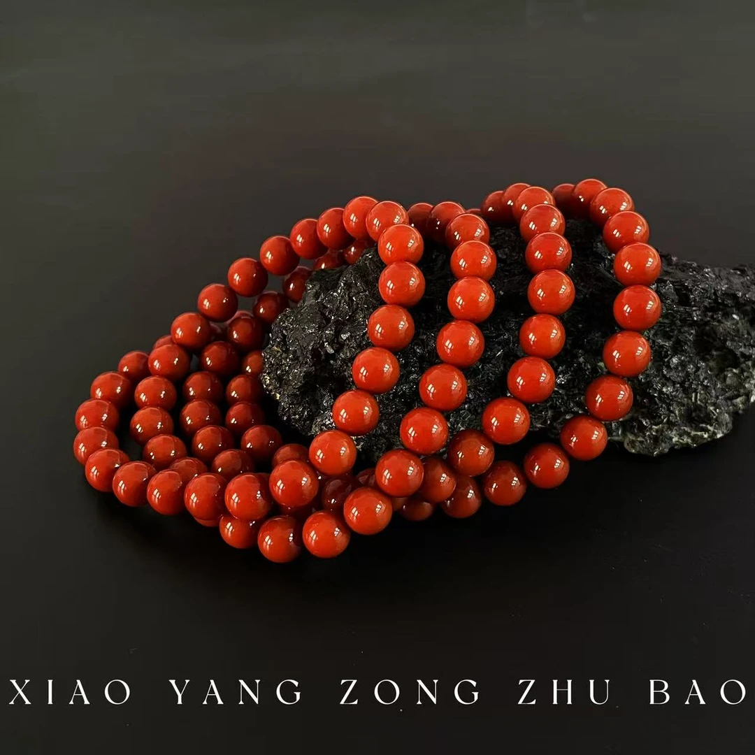 【小杨总珠宝】Y8322（典藏级）精选天然柿子景红项链108多圈手串佛链