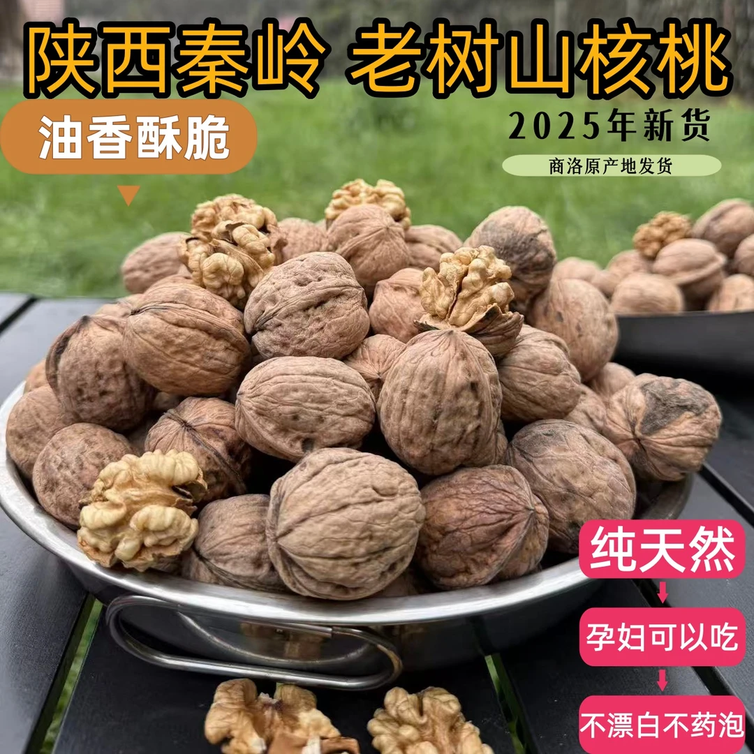 【新货】2025陕西秦岭老树核桃原味薄皮干核桃原生态不漂白山核桃