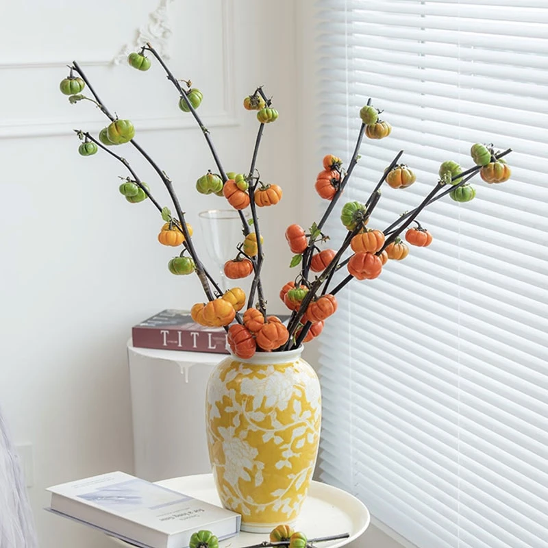 小南瓜鲜花观赏插花花束水培干花切枝花卉室内好养秋冬绿植物装饰