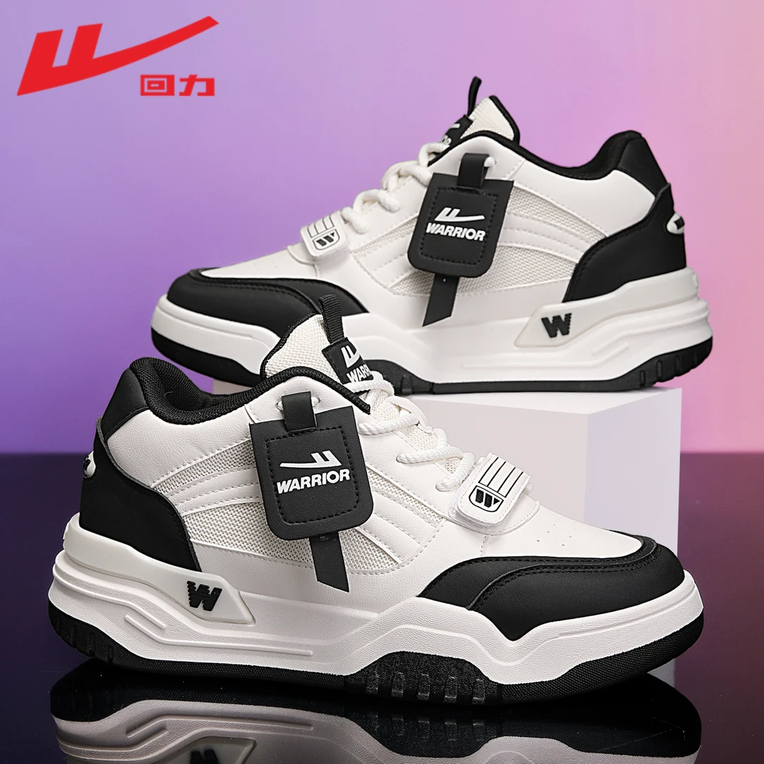 Warrior/回力夏季新款男款运动休闲板鞋厚底百搭增高潮鞋网面透气