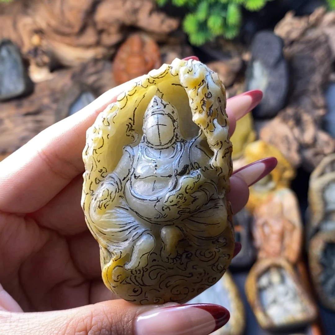 定制翡翠未镶嵌东*亮黄财神