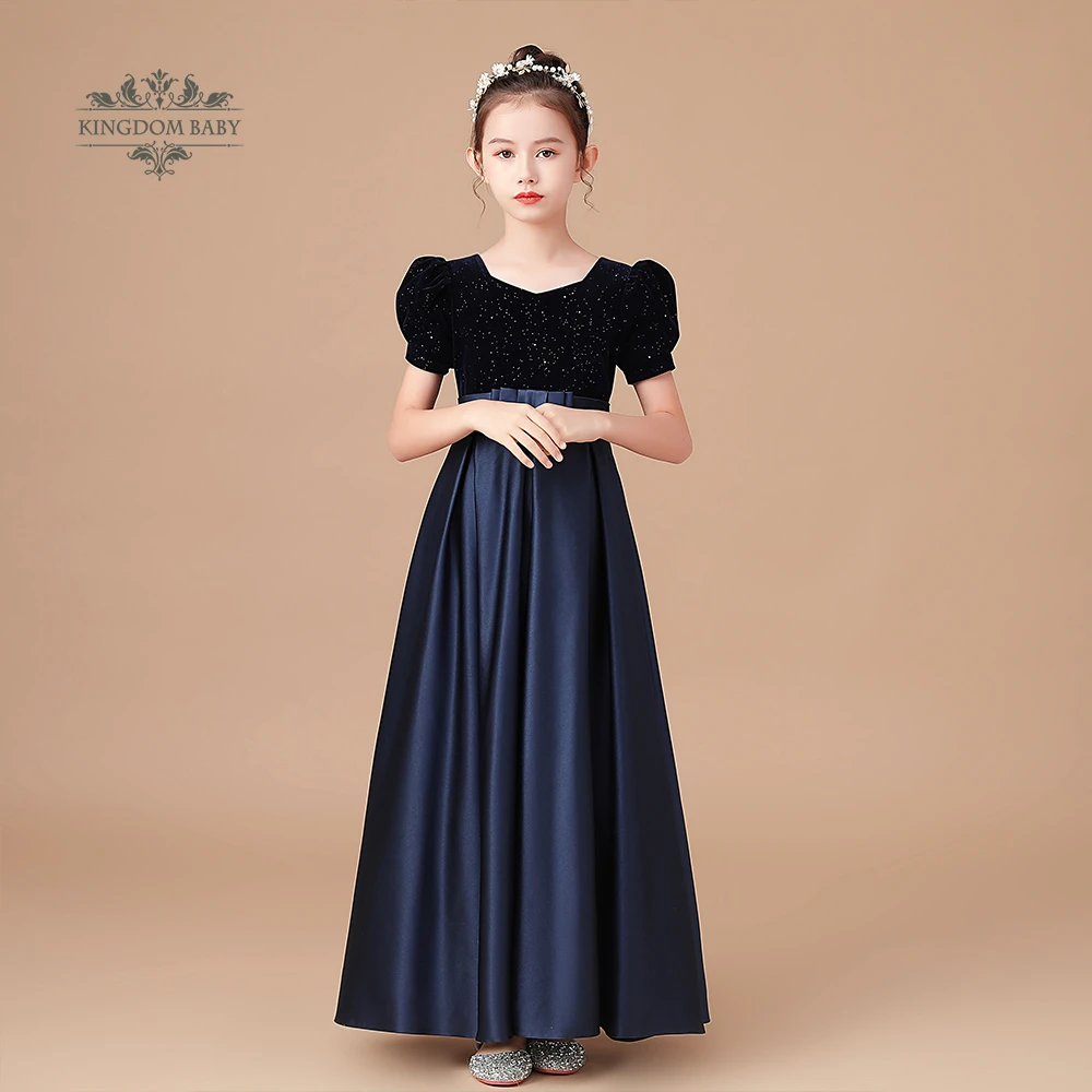 儿童钢琴演奏晚礼服公主裙演出礼服女童主持人演出服花童生日礼服