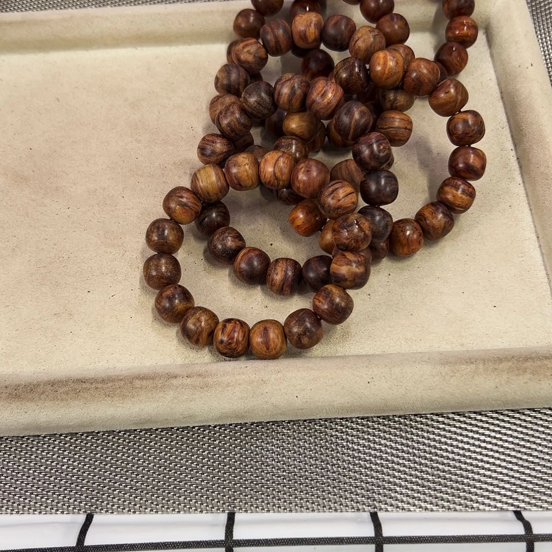 黄花梨/降香黄檀手串/手链14mm粗抛无胶无腊素珠