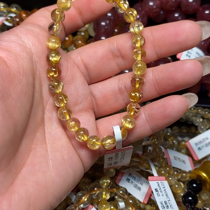 未镶嵌手链水晶啾*‘天然钛晶