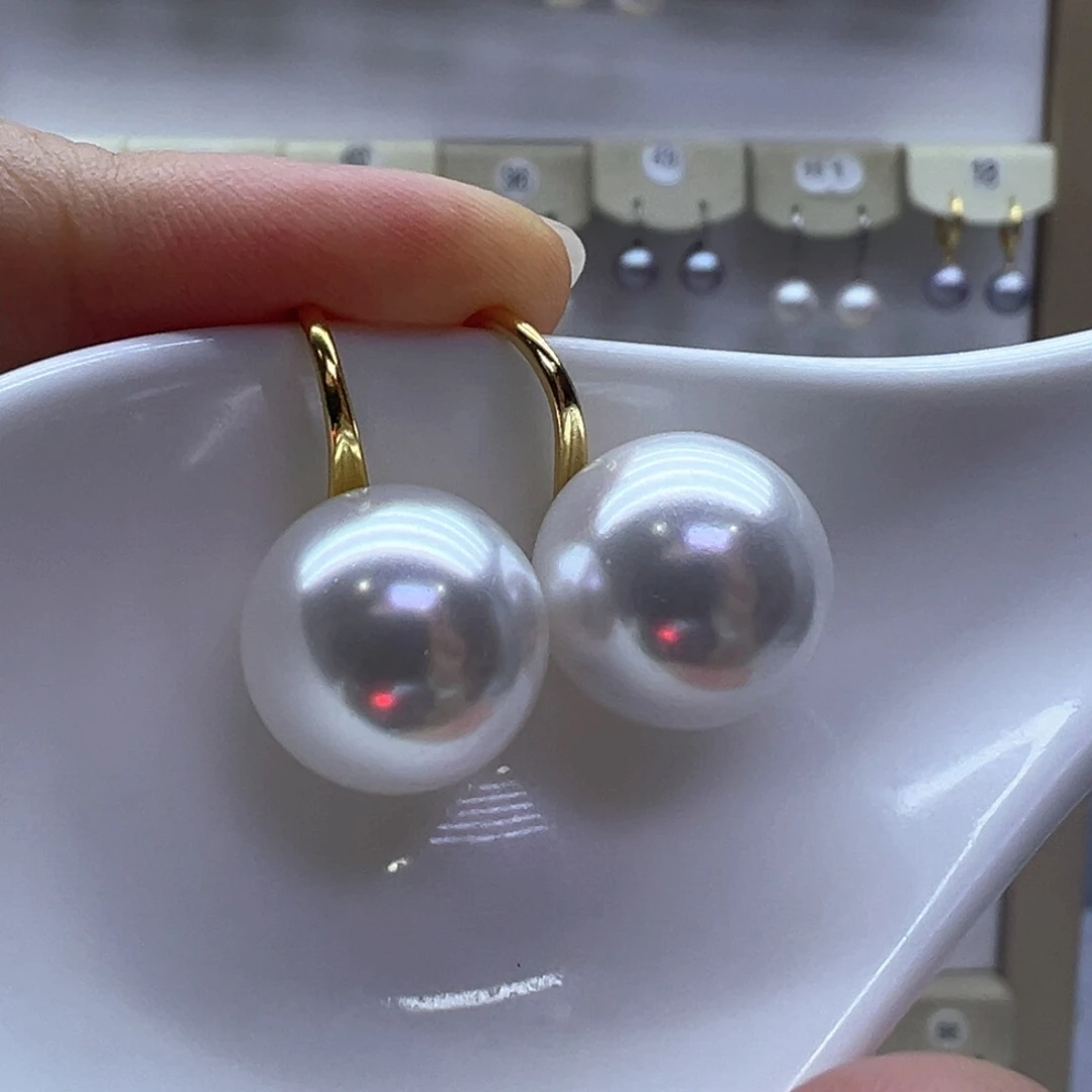 银S925镶嵌淡水珍珠耳饰