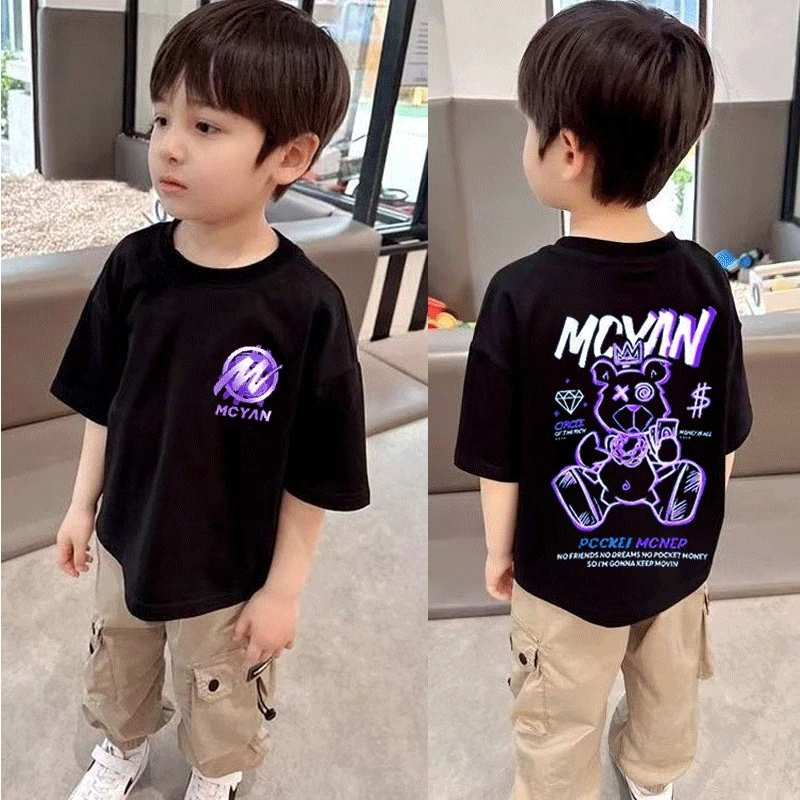 男童纯棉夏装短袖T恤夏季新款儿童宝宝半袖帅气洋气宽松上衣印花t
