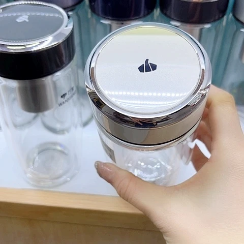 万象玻璃双层V270、白色360毫升➕杯套