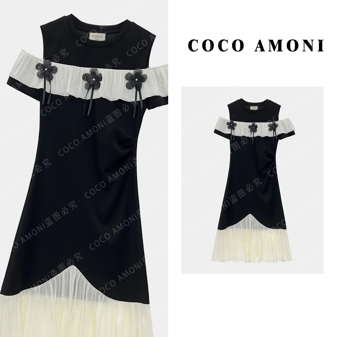 夏季新款休闲高级感花朵显瘦气质时尚女装连衣裙ZQ942