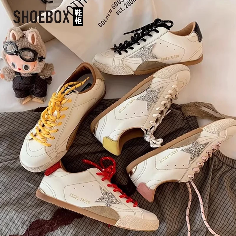 达芙妮旗下韩系减龄星星做旧休闲风百搭小脏鞋板鞋女秋季小白鞋