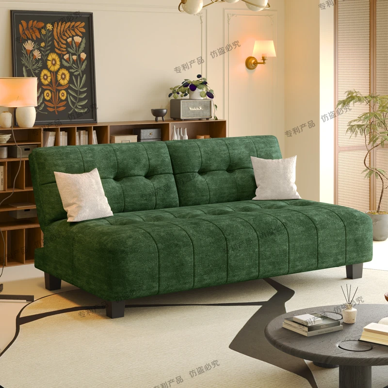 小户型沙发客厅实木简约公寓民宿出租屋雪尼尔折叠一体两用沙发床