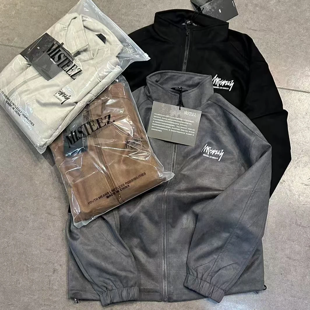 miss 简约百搭几皮立领宽松百搭夹克-男女同款