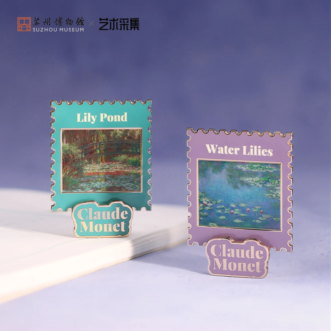 苏州博物馆莫奈特展睡莲系列立牌冰箱贴古典艺术治愈系文创礼物