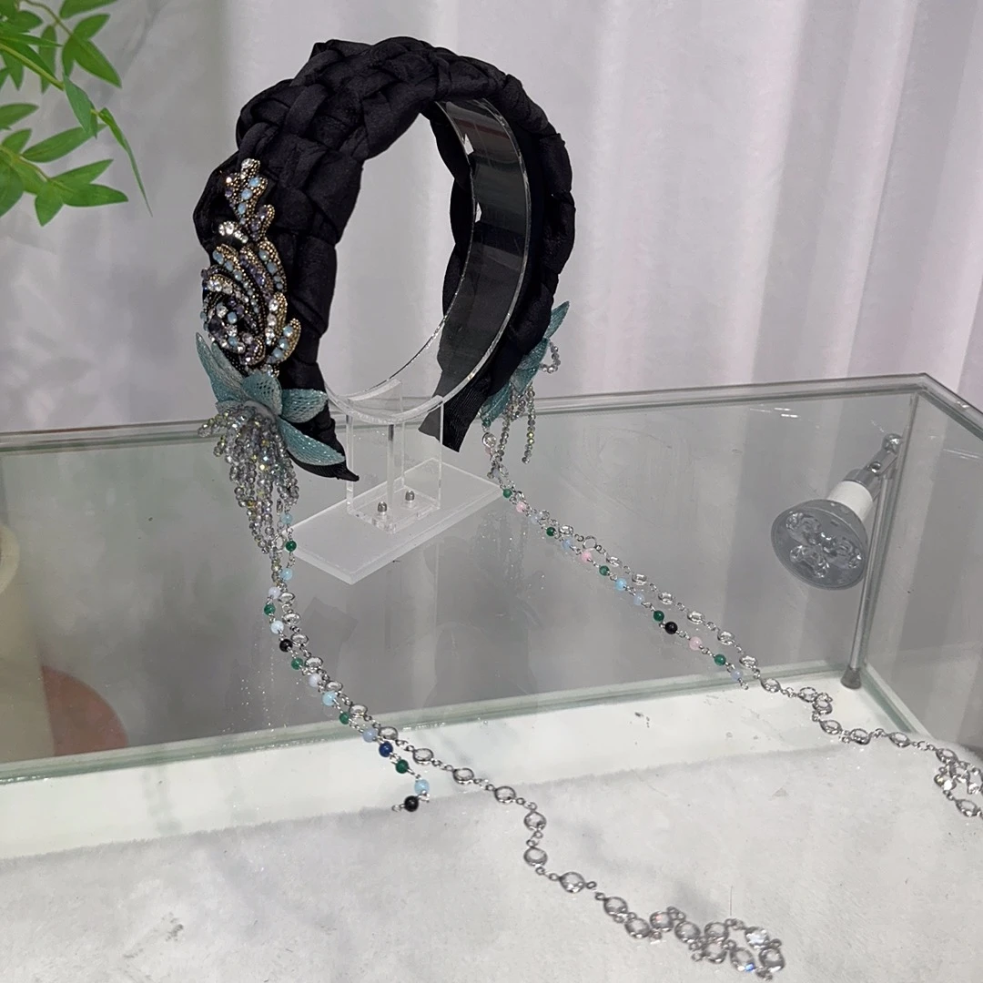 首仕 原创设计【6839】国风潮流手工编织长流苏花朵百搭发饰