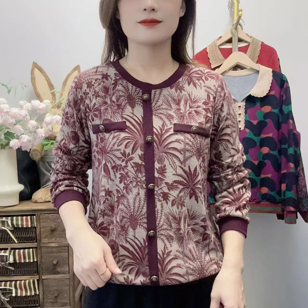 【丽姐家】秋冬妈妈装女士时尚遮肚中老年上衣女装小衫