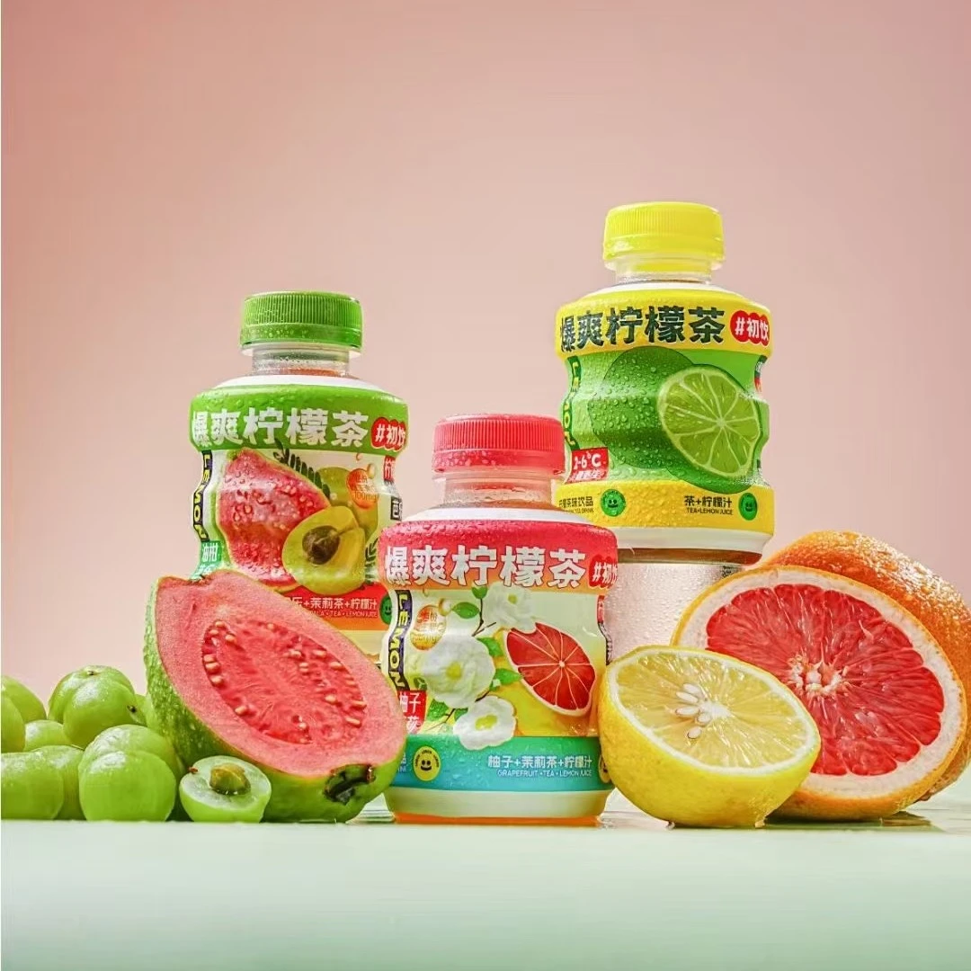 初饮爆爽柠檬茶蜜桃汁油柑芭乐柚子茉莉茶味饮品果味解腻清爽饮料