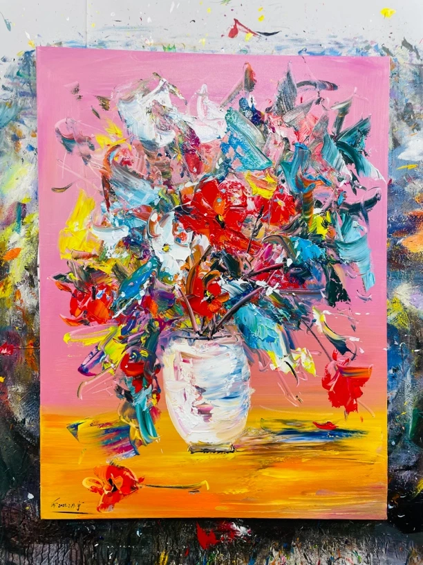 花卉挂画玄关画现代装饰画尺寸90.120