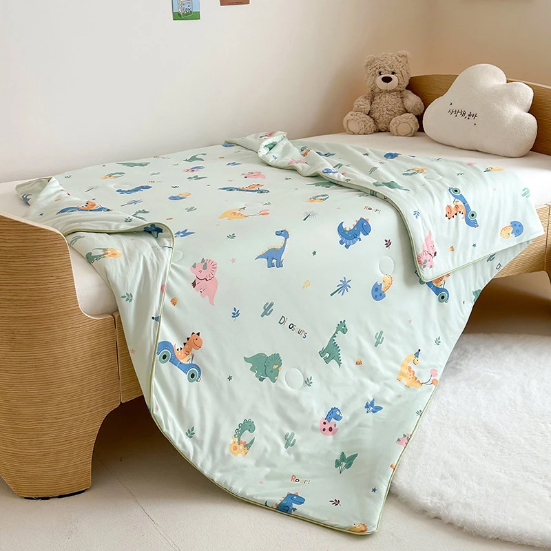 Aa类针织棉卡通夏被大豆纤维儿童单人空调夏被宝宝幼儿园被子被芯