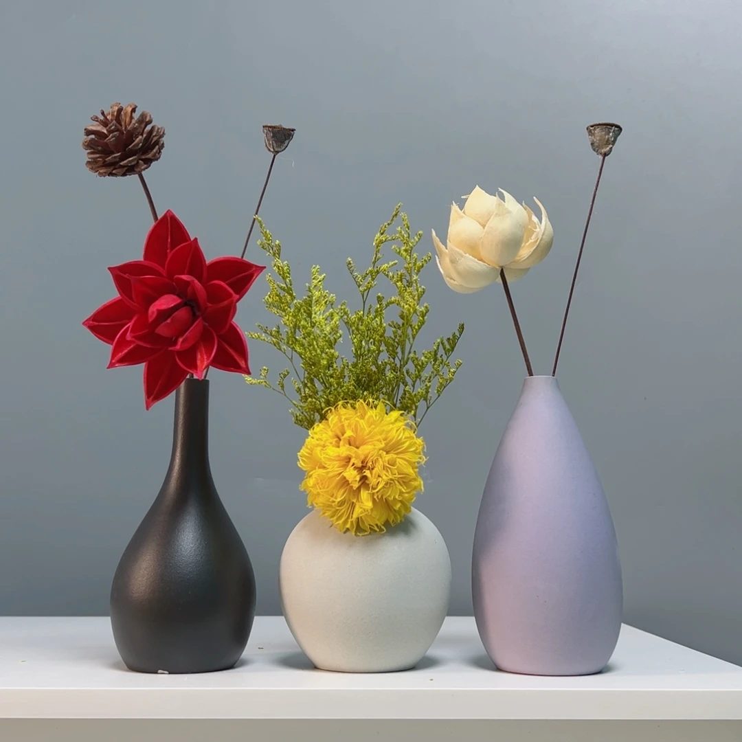 摆件景德镇陶瓷花瓶摆件无孔