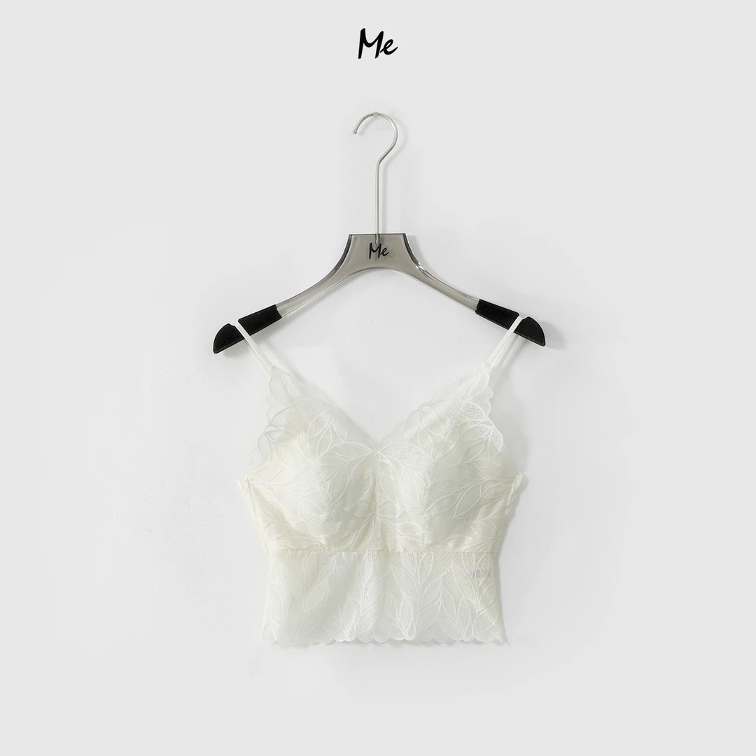 ME【花蕾交叉美背 （含胸垫）】立体刺绣显瘦时尚百搭背心MESS5204