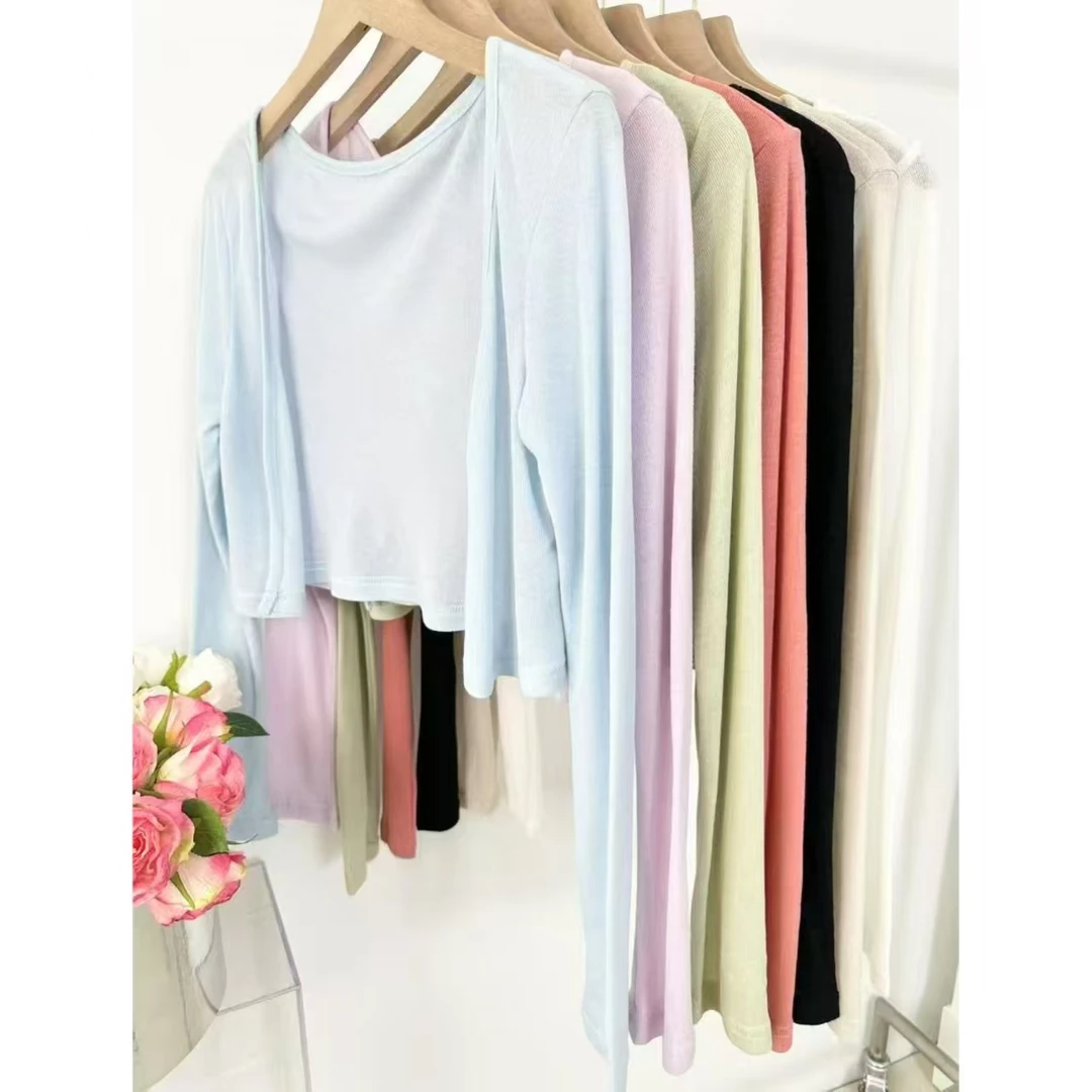 【推荐搭配】KS007夏季百搭遮肉薄款长袖开衫小披肩空调衫防晒外套