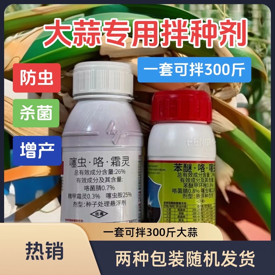 【算好大蒜拌种剂】一套可拌300斤大蒜种子预防根腐蒜蛆蚜虫
