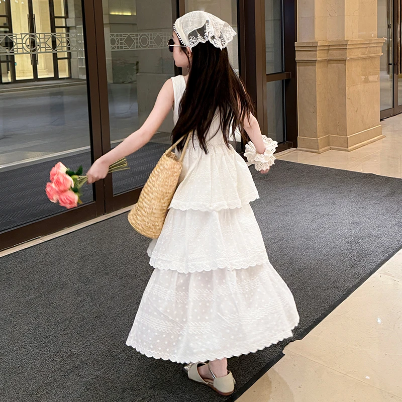 女童背心裙夏装2025新款洋气儿童公主连衣裙夏季大童女孩蛋糕裙子