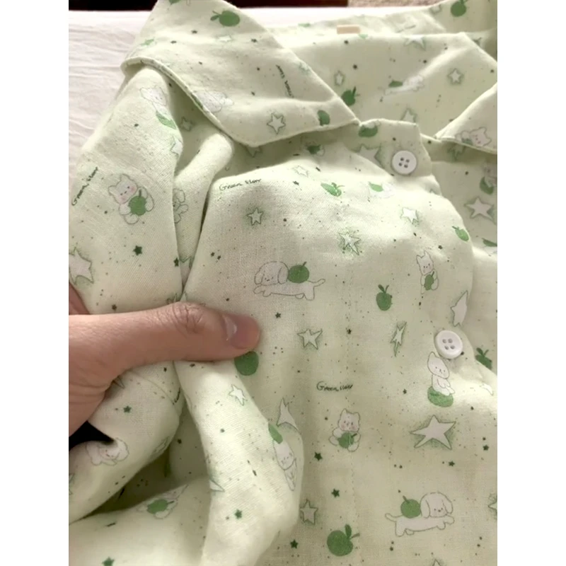 【经典时尚】星星小狗可爱睡衣女春夏季亲肤舒适长袖长裤家居服套装