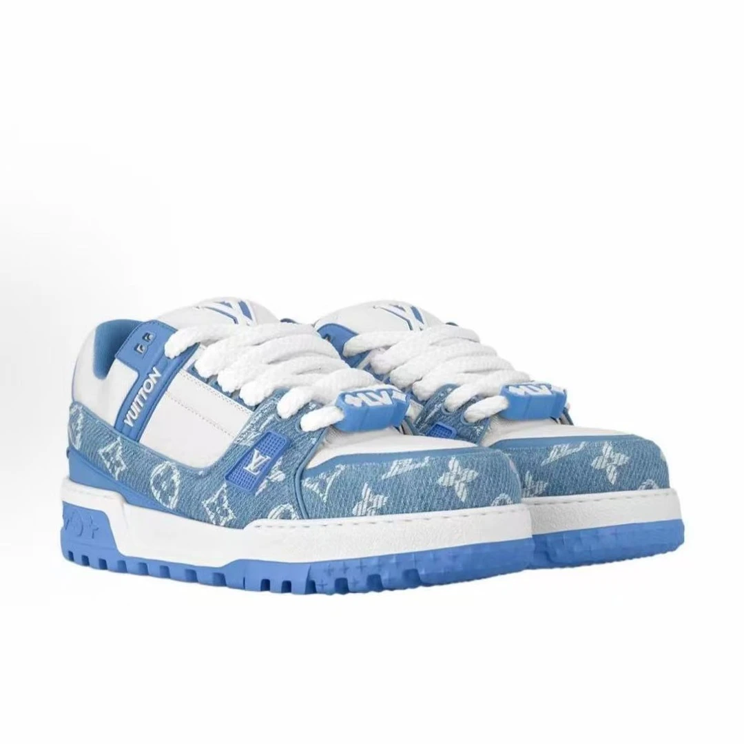 99新 LouisVuitton/路易威登 路易威登 蓝色胖丁板鞋球鞋/39码