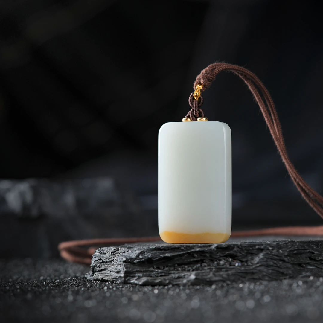 『博姐周年庆』·云归丨和田玉老糖白18K金传世级牌约49*30*9mmD7750