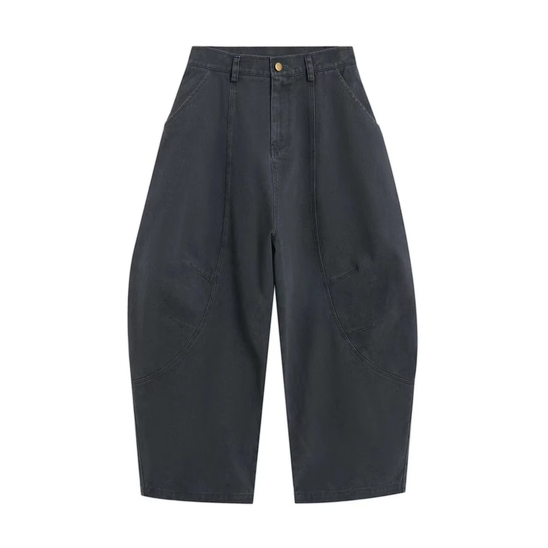 B17-2两色“浅线条”弯刀纯色直筒裤（1670）