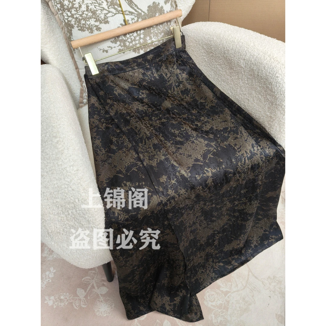 216夏季提花半裙半身裙时尚百搭新中式裙子国风气质复古长款片裙