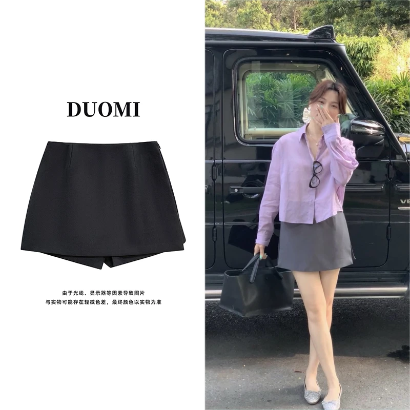 【DUOMI】春季新款女装百搭时尚小众风格设计裙裤女短裤D6529