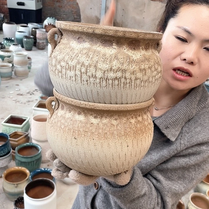 紫砂花盆正品口18高15