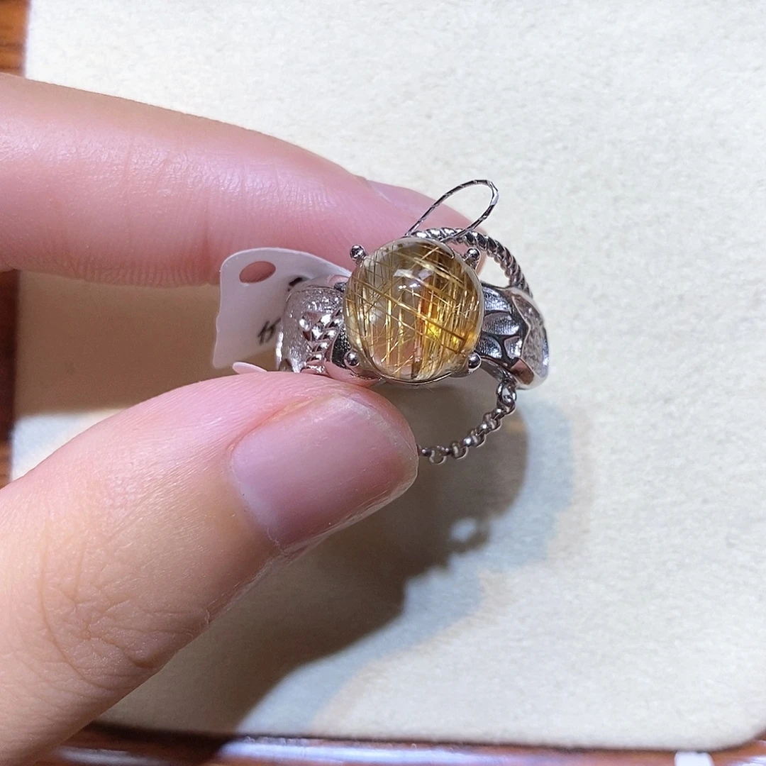 银S925镶嵌戒指水晶