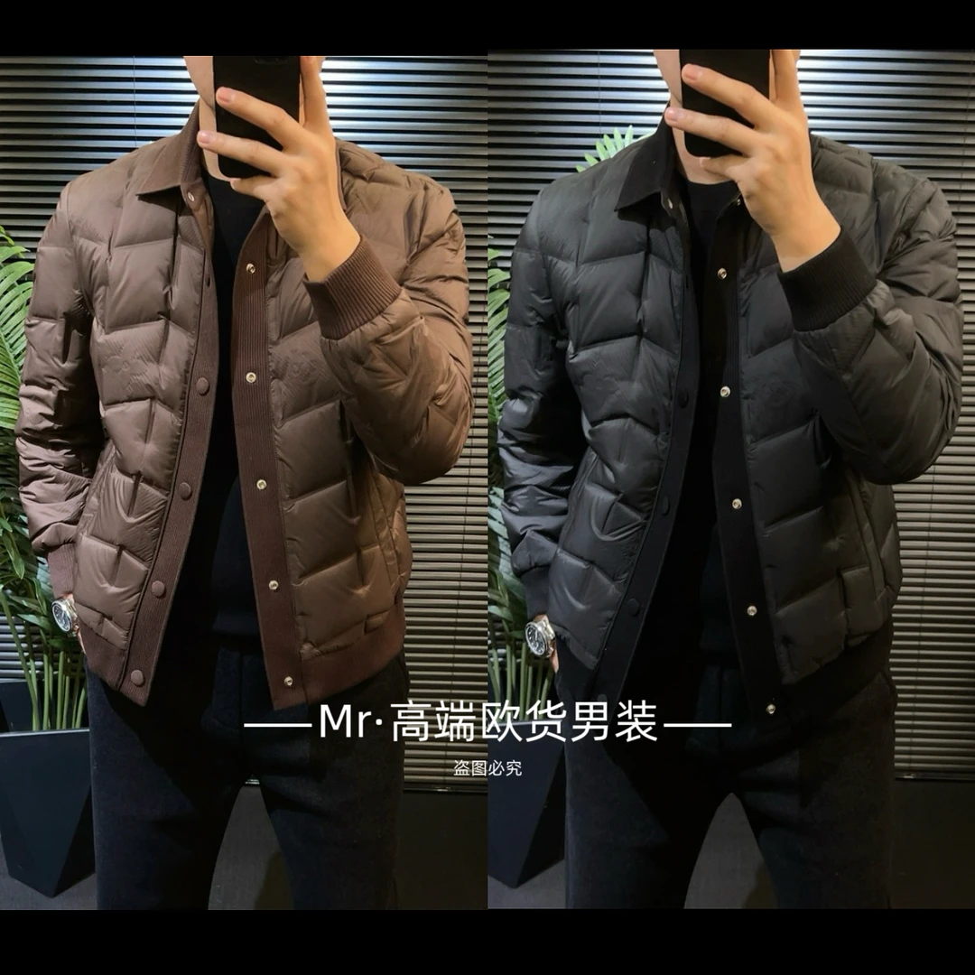 【翻领时尚轻奢】男士修身保暖白鸭绒羽绒外套冬季·25冬季新款SSG