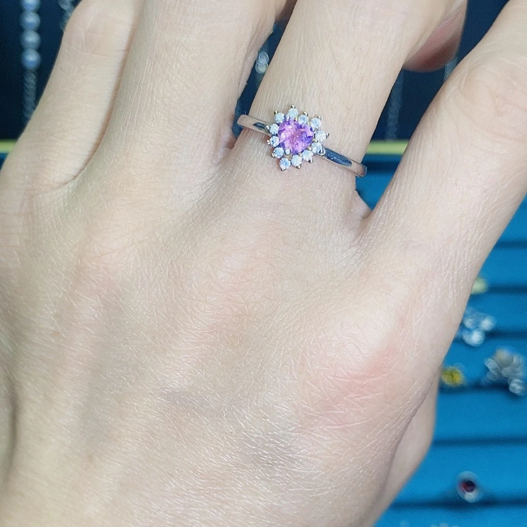 紫晶珠宝半成品银S925镶嵌