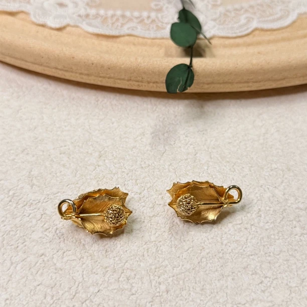 铜合金耳饰 【六六中古】孤品复古耳夹th7956