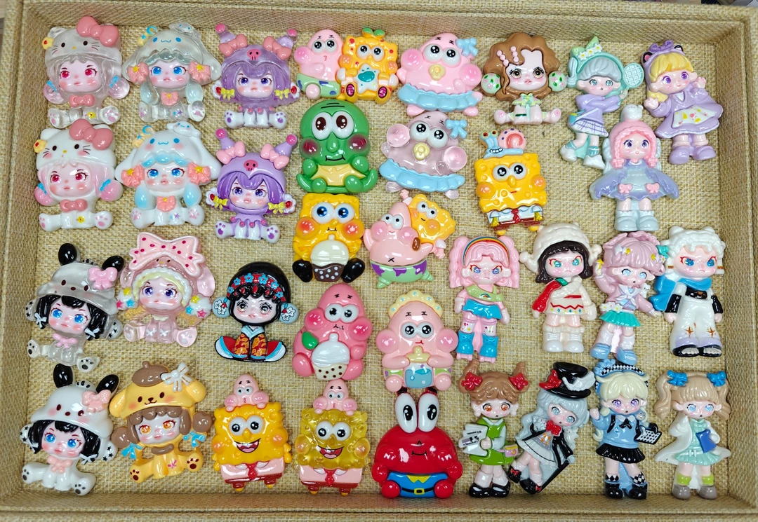 混款亚克力大卡片树脂卡通大号diy奶油胶发夹冰箱贴配件