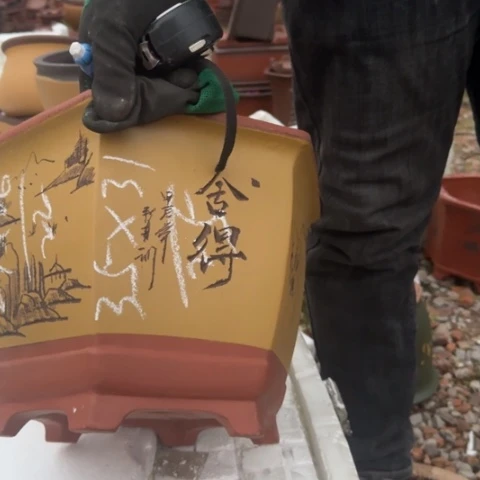 红陶紫砂花盆盆景盆栽